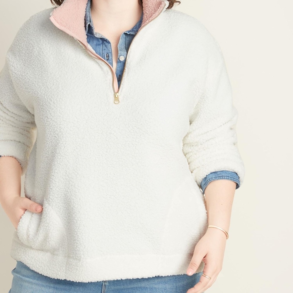 Old Navy Plus Size Sherpa 1/4 -Zip Pullover Size1X